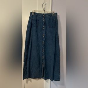 Liz Claiborne LizWear 1990s long denim maxi skirt